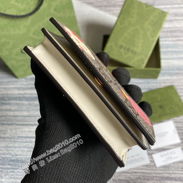 Gucci新款包包 古馳女士零錢包 Gucci心蘋果圖案短夾 663922  ydg3013